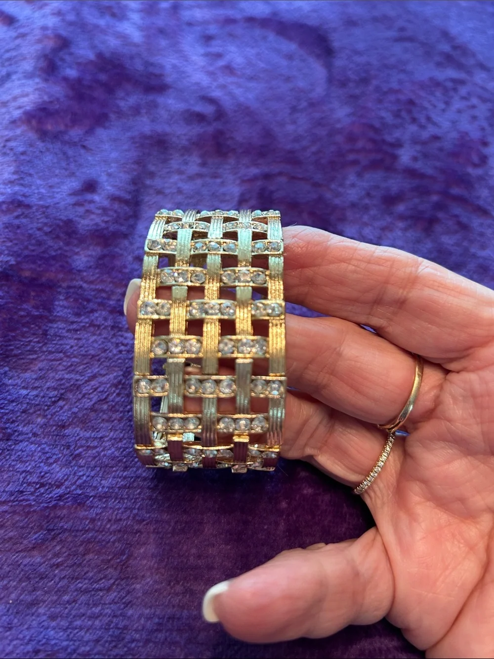 Gold-Tone Crystal Woven Bracelet